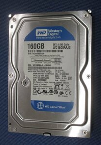 [190]【送料込】SATAハードディスク3.5inch 160GB WD1600AAJS 正常作動品