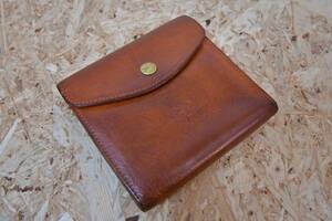 IL BISONTE　イルビゾンテ イタリア製　財布　 レザー　ウォレット 牛革 メンズサイフ ブラウン 二つ折り財布（小銭入れあり）