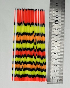 訳あり へら浮き用 色塗り パイプトップ 1.5-0.9mm 約12cm 12本