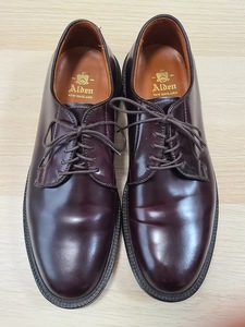 Alden 990 #8 7.5D Horween Genuine Shell Cordovan New Plaintoe Blucher オールデン 新品未使用 バーガンディー コードバン バリーラスト