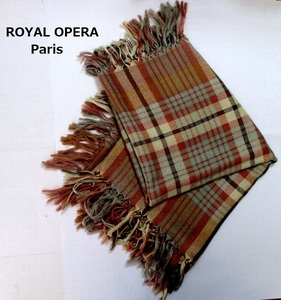 （仏） ROYAL OPERA PARIS 　大判ストール　未使用　チェック柄 マフラー　襟巻　