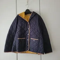 AIGLE ネイビー/イエロー キルティングジャケット