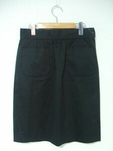 Drawer フロントポケットスカート サイズ38 コットン ブラック ドゥロワー 中古 0-0513M 155920