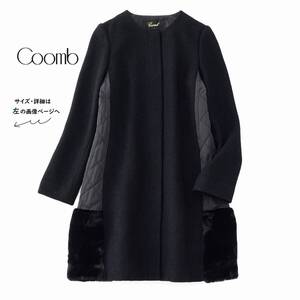 美品★素敵806★Coombクーム★38size/9号★コート黒Q033