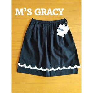 即決新品♪新品♪M’S GRACY★裾花モチーフスカートエムズグレイシーブラック