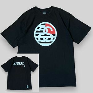 希少！ STUSSY ステューシー 両面 ビッグロゴ グラフィック 半袖 Tシャツ XL 黒 ブラック オールド old オールドステューシー ストックロゴ