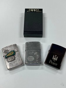 【W40055】ZIPPO おまとめ 3点セット Peace HARLEY DAVIDSON AMERICANSLASSIC 着火未確認