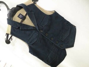 ei-2086　■　GAP KIDS　■ 子供服　ベスト　男の子用　袖なし　紺ベージュ　サイズ130　襟のあるおしゃれなベスト