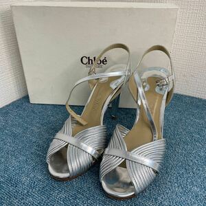 chloe CHAUSSURES サンダル クロエ シルバー イタリア製 size 37 レディース ドレス 結婚式 パーティー