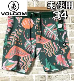 未使用 ボルコム VOLCOM 水着 メンズ サイズ34 総柄 マルチカラー