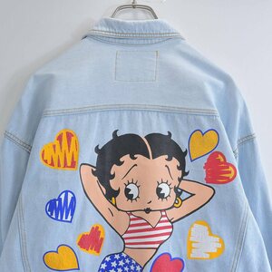 90s～ Betty Boop ベティちゃん ビッグプリント デザイン トラッカージャケット ヴィンテージ Gジャン ビンテージ