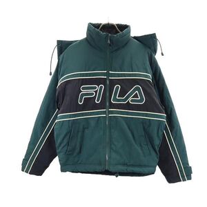 フィラ 90s オールド ナイロン 中綿ジャケット S グリーン系 FILA メンズ