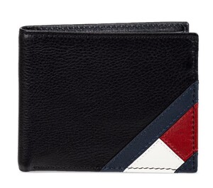 US限定！！2024最新！直営モデル 日本未発売　TOMMY HILFIGER Orson II Angled Flag Leather RFID Passcase Wallet　本物をお届け!!