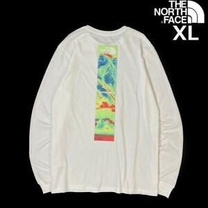 1円～!売切!【正規新品】THE NORTH FACE◆L/S GRAPHIC INJECTION TEE 長袖 Tシャツ ロンT US限定 レインボー 男女兼用(XL)白 180902-5