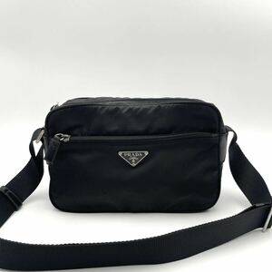 1円 PRADA プラダ ショルダーバッグ カメラバッグ クロスボディ 斜め掛け ブラック 黒 NERO テスートナイロン ポコノ 三角ロゴプレート