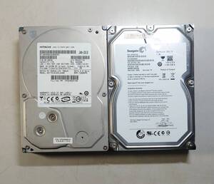 KN4794 【中古品】2個セット Seagate HITACHI ST31000524AS HDT721010SLA360 HDD 1TB