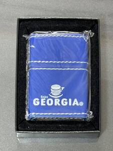 zippo ジョージア 青 本革 GEORGIA 本革巻き 2007年製 Enjoy 特殊加工品 デットストック ケース 保証書