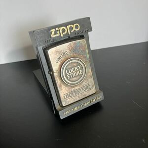 LUCKY STRIKE ラッキーストライク ZIPPO ジッポLIMITEDEDITION No.0613 ケース付 オイルライター 喫煙具　ヴィンテージ★31