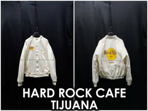 HARD ROCK CAFE TIJUANA コットンブルゾン 44 前後プリント 生成り オーバーサイズ ティファナ メキシコ スタジャン ジャケット