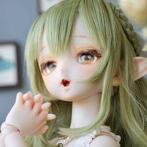 ＊木苺半球＊ DDH-10 セミホワイト肌 カスタムヘッド＋アイ2種＋妖精耳＋ウィッグ※難あり