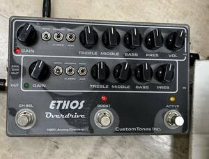 CUSTOM TONES Ethos Overdrive with TLE ダンブル系オーバードライブ・プリアンプ・レア.ペダル 専用アダプター・元箱・英文マニュアルあり