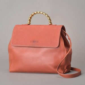 LOEWE ロエベ ベラスケス ショルダーバッグ 2WAY ハンドバッグ レザー オレンジ 朱色 ツイストハンドル 斜め掛け 肩掛け 鞄 ◇d.e/a.h