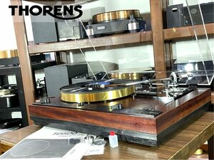 レコードプレーヤー THORENS TD520Super SME 3012-R 搭載 砲金製 新品ベルト/純正シェル/サブウエイト等付属 Audio Station