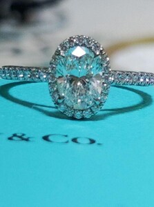 2018/TiffanySoleste会計1.05CT/中石Oval 0.79ctFvvs2/サイト0.26ctDiamond ring日本11.8号アメリカ6