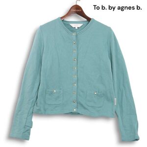 21SS★ To b. by agnes b. アニエスベー 通年★ ジャケット風 スウェット ノーカラー カーディガン Sz.38 レディース　K4T01592_A#O