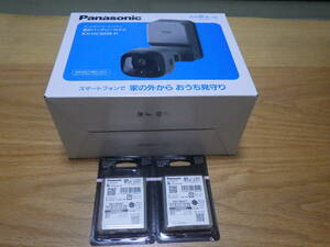 未使用品　Panasonic（パナソニック）屋外バッテリーカメラ（KX-HC300S-H）+充電電池セット①