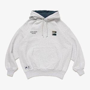 希少★新品本物【灰3】MAHIMAHI HOODY マヒマヒ フーディ 刺繍モチーフ ツートン 厚手 正規品 ディセンダント 限定入手困難 DESCENDANT24AW