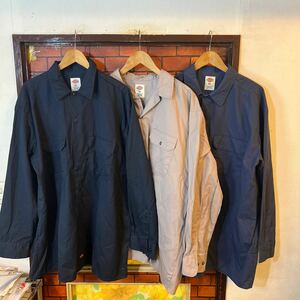 ワークシャツ 長袖　ディッキーズ エンジニア メカニック アウトドア dickies XL 6枚セット まとめ売り　無地系　1円スタート アメリカ古着