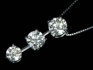 KO13866T【1円～】新品【RK宝石】《DIAMOND》極上ブラウンダイヤモンド 総計1.00ct Pt900 Pt850 高級 トリロジー ネックレス ダイヤ