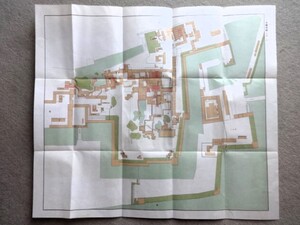 11b4*　古い図面　二之丸御指図　寛永十二年亥年　原図三分の一　江戸城　色刷り　三の丸　御対面所　庭園　水舞台　平川橋　