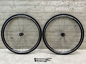 ☆ ALEXRIMS DA22 × SHIMANO 105 HB-5800 FH-5800 571×14c 手組ホイール シマノ 11/12s クリンチャー 650c 前後ホイール Y-235