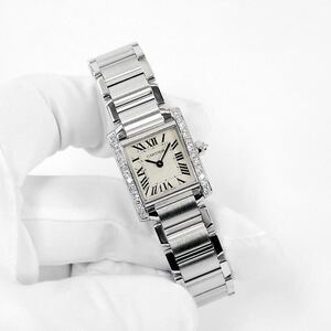 CARTIER カルティエ タンクフランセーズ SM ダイヤモンド レディース 時計 ダイヤ 仕上済 美品 付属完備 即納 女性 人気 腕時計 オシャレ