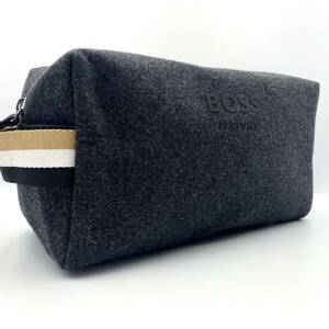 1円【未使用新品】HUGO BOSS ヒューゴボス クラッチバッグ セカンドバッグ 大谷翔平 ロゴ ブラック ポーチ ビジネス 洒落 持ち手 メンズ