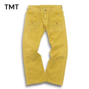 TMT ティーエムティー ビッグホリデー 秋冬 コーデュロイ★ ブーツカット ブッシュ パンツ Sz.S　メンズ 黄色 日本製　A4B05717_B#Q