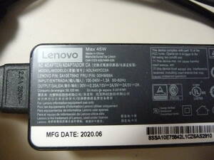 レノボ（Lenovo）ACアダプター　ADLX45YCC3A　中古