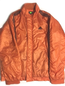 ADIDAS ORANGE 3 STRIPES 90S? ジャンパー アディダス オレンジ 3ストライプス ポリエステル 中綿 L サイズ