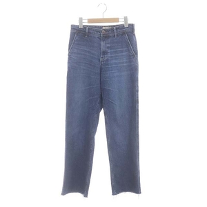 ヤヌーク YANUK 23AW ECO DENIM ローライズストレートデニムパンツ ジーンズ カットオフ ジッパーフライ S インディゴブルー /DO ■OS レデ