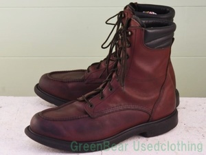 W473◆USA製【レッドウィング RED WING】ビンテージ ワークブーツ 良い味 茶 ブラウン メンズ 32cm