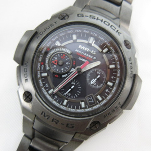 カシオ CASIO 腕時計 MR-G ブラック チタン 電波ソーラー MRG-8100B-1AJF 動作確認済 メンズ