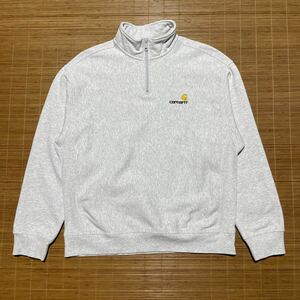 Carhartt WIP HALF ZIP AMERICAN SCRIPT SWEATSHIRT カーハート ハーフジップ スウェット シャツ グレー L