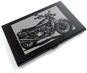 ブラックアルマイト「カワサキ(KAWASAKI) Z1 」切り絵デザインのカードケース[BC-001]