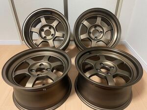 RAYS VOLKRACING TE37V ブロンズ 15インチ 8.0J オフセット＋25 4H PCD100 レイズ ボルクレーシング