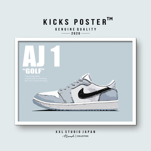 AJ1L ゴルフ ウルフグレー Golf Wolf Grey スニーカーポスター 送料無料 エアジョーダン1ロー AJ1-L36