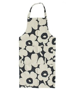 ★Marimekko マリメッコ エプロン ウニッコ 生成り ダークグリーン