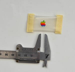 Apple 純正 Old Mac Apple アップル　7色　虹色印刷　アルミプレス　立体エンブレム 美 