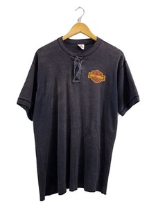 HARLEY DAVIDSON◆Tシャツ/XL/コットン/BLK